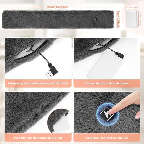 وشاح ساخن، وشاح رقبة ساخن من فيكس مع بطارية 5000 مللي أمبير في الساعة، وسادة تدفئة للرقبة قابلة لإعادة الشحن لتخفيف آلام الرقبة، سخان كهربائي للرقبة مع 3 مستويات تسخين، لفافة رقبة ساخنة للنساء والرجال in Kuwait