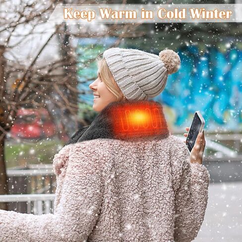 وشاح ساخن، وشاح رقبة ساخن من فيكس مع بطارية 5000 مللي أمبير في الساعة، وسادة تدفئة للرقبة قابلة لإعادة الشحن لتخفيف آلام الرقبة، سخان كهربائي للرقبة مع 3 مستويات تسخين، لفافة رقبة ساخنة للنساء والرجال in Kuwait