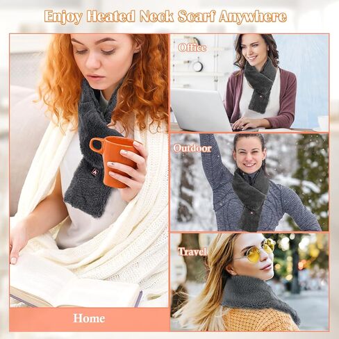 وشاح ساخن، وشاح رقبة ساخن من فيكس مع بطارية 5000 مللي أمبير في الساعة، وسادة تدفئة للرقبة قابلة لإعادة الشحن لتخفيف آلام الرقبة، سخان كهربائي للرقبة مع 3 مستويات تسخين، لفافة رقبة ساخنة للنساء والرجال in Kuwait