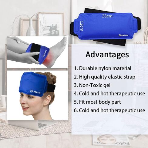 Wrist Ice Pack Soft Gel Ice Pack Wrap Reusable Hot Cold Therapy for Rheumatoid Arthritis, Carpal Tunnel Pain, Tendonitis, Thumb Wrist Cold Pack Pain Relief for Hand Injuries, Sprain & Swelling in Kuwait