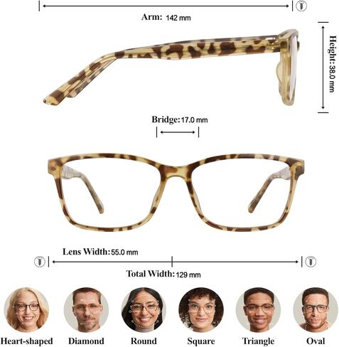 نظارات ZENNI زرقاء لحجب الضوء للنساء الرجال أنيقة السلحفاة TR90 إطار مستطيل تخفيف إجهاد العين شاشة رقمية حماية من الأشعة فوق البنفسجية, سلحفاة, 140mm in Kuwait