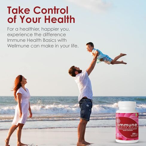 أساسيات الصحة المناعية مناعة فائقة القوة - دعم مناعي مثبت سريريًا - بيتا جلوكان عالي النقاء من Wellmune - كبسولات نباتية وخالية من الغلوتين وغير مسببة للحساسية وغير معدلة وراثيًا - 60 كبسولة، 500 مجم in Kuwait