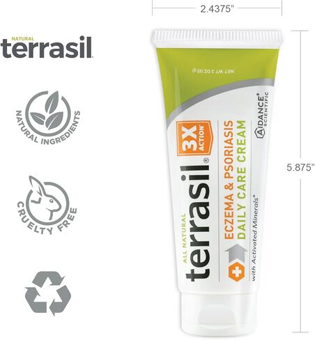 كريم إكزيما - تركيبة ثلاثية المفعول حاصلة على براءة اختراع طبيعية بالكامل لصدفية الإكزيما الشديدة والطفح الجلدي والطفح الجلدي الوردي لعلاج التهاب الجلد المتهيج والمتشقق والحكة من تيراسيل in Kuwait