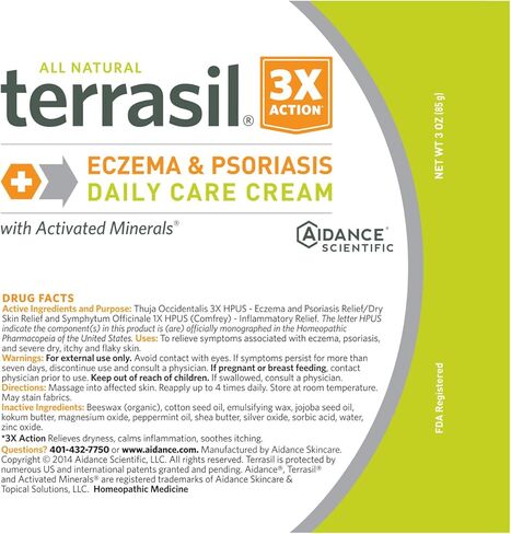 كريم إكزيما - تركيبة ثلاثية المفعول حاصلة على براءة اختراع طبيعية بالكامل لصدفية الإكزيما الشديدة والطفح الجلدي والطفح الجلدي الوردي لعلاج التهاب الجلد المتهيج والمتشقق والحكة من تيراسيل in Kuwait