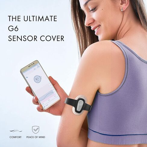 غطاء مستشعر Divoti Badge متوافق مع Dexcom G6، زخرفة قابلة للتعديل لتناسب، حماية آمنة وسريعة الارتداء والخلع - لا مزيد من البقع اللاصقة المزعجة - أسود in Kuwait