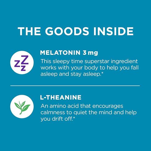 أقراص OLLY Relaxing Sleep سريعة الذوبان، 3 ملغ من الميلاتونين، نباتي، توت التفاح - 30 قطعة in Kuwait