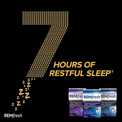 مكمل REMfresh Max Strength 10mg الميلاتونين للمساعدة على النوم الخالي من المخدرات، 24 كبسولة (قد تختلف التعبئة) in Kuwait