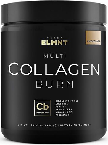 Super Collagen for Women Powder Chocolate - Thermogenic Collagen Burn w. Probiotics, ACV, KSM-66, Vitamin C, Biotin - Best Multi Collagen Protein Supplement for Weight Management, Hair Growth & Beauty in Saudi Arabia