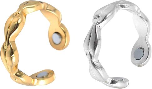 2pcs Magnetic Rings Weight Loss Toe Ring Copper Rings Magnetic Health Ring for and Carpal Tunnel Golden Silver in Kuwait