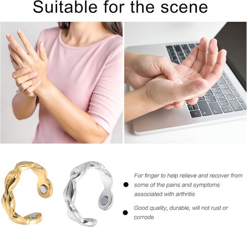 2pcs Magnetic Rings Weight Loss Toe Ring Copper Rings Magnetic Health Ring for and Carpal Tunnel Golden Silver in Kuwait