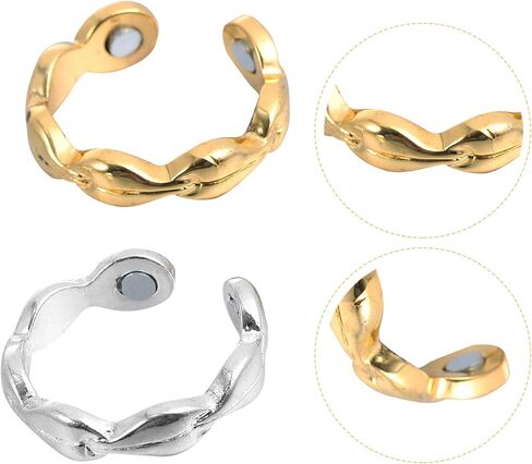 2pcs Magnetic Rings Weight Loss Toe Ring Copper Rings Magnetic Health Ring for and Carpal Tunnel Golden Silver in Kuwait