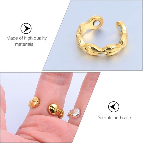 2pcs Magnetic Rings Weight Loss Toe Ring Copper Rings Magnetic Health Ring for and Carpal Tunnel Golden Silver in Kuwait