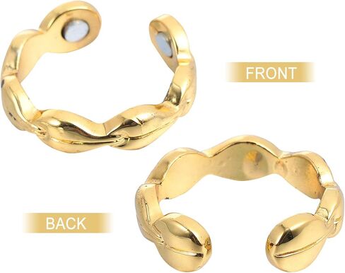 2pcs Magnetic Rings Weight Loss Toe Ring Copper Rings Magnetic Health Ring for and Carpal Tunnel Golden Silver in Kuwait