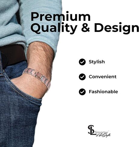 Smarter LifeStyle Elegant Copper Magnetic Anklet for Men - Adjustable Bracelet Length with Sizing Tool for Perfect Fit, Magnetic Ankle Bracelets for Men, Mens Copper Anklet in Kuwait