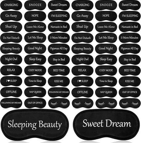 Ramede 60 Pieces Bulk Funny Sleep Mask Sleeping Mask with Adjustable Strap Blackout Silk Sleep Mask Soft Blindfold Eye Covers for Sleeping Full Night Mask for Women Men Kids Travel Nap Meditation in Saudi Arabia