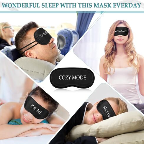 Ramede 60 Pieces Bulk Funny Sleep Mask Sleeping Mask with Adjustable Strap Blackout Silk Sleep Mask Soft Blindfold Eye Covers for Sleeping Full Night Mask for Women Men Kids Travel Nap Meditation in Saudi Arabia