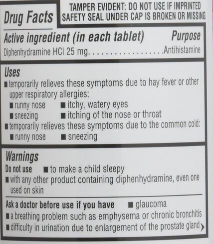 Kirkland Signature Diphenhydramine Hci 25 Mg Allergy Medicine & Antihistaminecompare to Active Ingredient of Benadryl Allergy Generic 1200count, 1count in Saudi Arabia