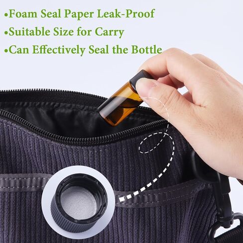 CDBOVID 100 Pack Essential Oil Bottles with 2 Droppers,Small 5ml Thick Dark Amber Glass Tincture Bottles - Leakproof Essential Oil Vial For Storage/Travel/Experiments in Kuwait