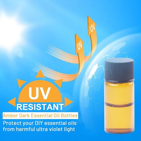 CDBOVID 100 Pack Essential Oil Bottles with 2 Droppers,Small 5ml Thick Dark Amber Glass Tincture Bottles - Leakproof Essential Oil Vial For Storage/Travel/Experiments in Kuwait