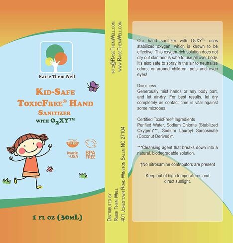 معقم اليدين للأطفال الخالي من الكحول من توكسك فري - رذاذ معقم لليدين للأطفال من توكسيك فري، حجم مطهر لليدين مناسب للسفر (عبوة من 3 قطع) in Kuwait