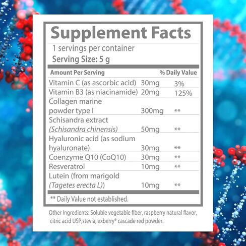 NURYSH Replenish Marine Collagen Peptides مسحوق المكملات الغذائية المضادة للشيخوخة مع حمض الهيالورونيك وفيتامينات C وB3 - يدعم صحة البشرة والشعر - 28 عصا سفر - نكهة التوت - صنع في الولايات المتحدة الأمريكية in Kuwait