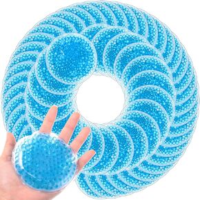 TrelaCo 60 Pack Small Round Gel Ice Packs Reusable Cold Packs Boo Boo Ice Packs for Kids, Cold Hot Compress for Pain Relief, Injuries, Wisdom Teeth, Breastfeeding, Tired Eyes, Face, Neck, Headaches in Saudi Arabia