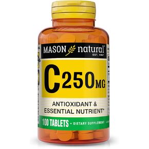Mason Natural Vitamin C 250 mg (as Ascorbic Acid) - Supports Healthy Immune System, Antioxidant and Essential Nutrient, 100 Tablets in Saudi Arabia