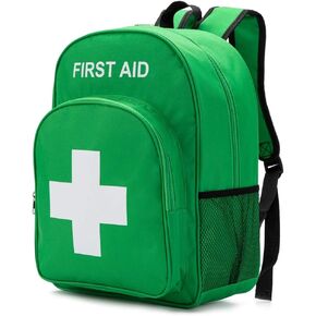 Jipemtra Red Emergency Bag First Aid Backpack Empty Medical First Aid Bag Treatment First Responder Trauma Bag for Camping Cycling Hiking Daycare Outdoors (Red 2)