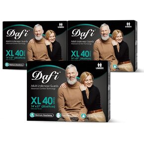 DAFI Disposable Bladder Control Pads XL/40 Count Incontinence Pads for Women & Men, Adult Underwear Guards Unisex, Maximum Absorbency Leakage Protection in Kuwait