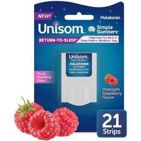 Sanofi Unisom Simple Slumbers Return-to-Sleep Dissolving Strips 21-Count, Melatonin 3mg, Midnight Raspberry in Saudi Arabia
