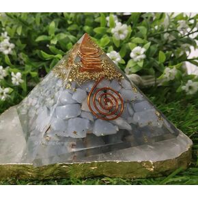 Orgone Pyramid with Clear Quartz Rose Quartz Amethyst Crystal and Healing Coil Quartz Point - Natural Healing Stones Orgonite Energy Generator for Yoga Meditation