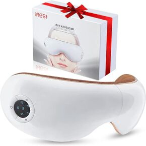 iRest Eye Massager with Heat Compression and Vibration,Smart Eye Mask Massager for Migraine Improve Sleep,Eye Massage for Relieve Eye Strain Dry Eye Dark Circles Eye Bags,Ideal Gift for Love,Pink