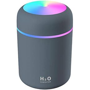 2 in 1 USB Electric Aromatherapy Oil Diffuser Ultrasonic Air Humidifier Mist Maker with Colorful Light for Home Office and Car (Grey)
