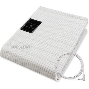 COUSLEWI Grounding Sheet White(27x52inch) Containing 5% Silver Fiber Organic Cotton Grounding Sheets with Grounding Cord Health Promotion Improve Sleep in Kuwait