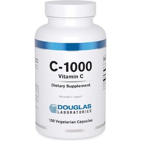مختبرات دوجلاس C-1000 | فيتامين C نقي 100% لدعم البشرة والأوعية الدموية والأوتار وغضاريف المفاصل والعظام | 100 كبسولة in Kuwait