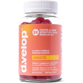 d.velop Vitamin D Gummies for Adults - 2400 IU, 20 mcg – High Potency Vitamin D3 Gummies -Immune Support, Bone & Heart Health – 3X Faster & More Effective – New Formula, Wild Berry Flavor 60 Count in Saudi Arabia