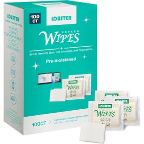iDuster Screen Cleaner Wipes for Lens - Premoistened Screen Cleaning Wipes, Streak-Free Lens Wipes for iPad, Phone, Car, TV, Computer, Laptop, 100 Counts… in Saudi Arabia