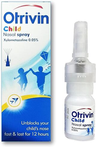 Otrivin child Nasal Spray 0.05% (60 Meterd dose, 0.33 Fluid ounzes) for Infant and Children Under 1 Year of Age and up to 6 Years of Age, Effective Unblocks Your Child's Nose Fast & Last for 12 Hours in Saudi Arabia