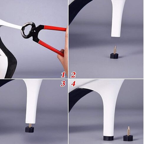 60PCS High Heel Replacement Tips High Heel Shoe Repair Tips Stiletto Repair Heel Caps Kit Pin Taps Dowel Lifts Replacement Black 5 Sizes by Meiso in Kuwait