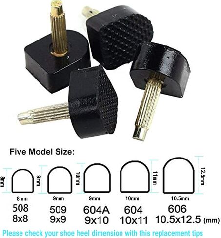 60PCS High Heel Replacement Tips High Heel Shoe Repair Tips Stiletto Repair Heel Caps Kit Pin Taps Dowel Lifts Replacement Black 5 Sizes by Meiso in Kuwait