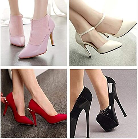 60PCS High Heel Replacement Tips High Heel Shoe Repair Tips Stiletto Repair Heel Caps Kit Pin Taps Dowel Lifts Replacement Black 5 Sizes by Meiso in Kuwait