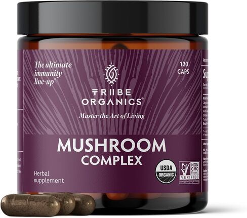 Superfood Master Blend Mushroom Vegan Capsules Supplement - 120 Count 60 Servings - Mushroom Powder Complex - Chaga | Reishi | Maitake | Shiitake | Turkey Tail Mushrooms for Immunity Support & Health in Saudi Arabia