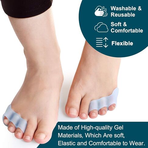 سوميفن 8 عبوات من واقيات اصابع القدم بينكي، واقيات اصابع القدم الجل لاصابع القدم المتداخلة، اصابع الخنصر الملتفة، فواصل اصابع القدم الصغيرة للاحتكاك، فقاعة بليستر in Kuwait