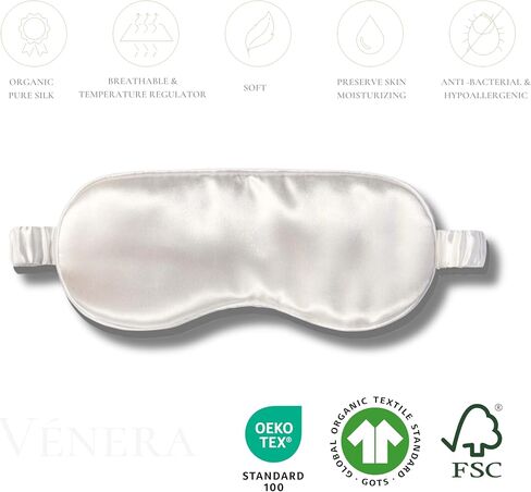 Silk Eye Mask - 100% Pure Mulberry 22 Momme 3D Silk Sleep Mask (3D Black) in Kuwait