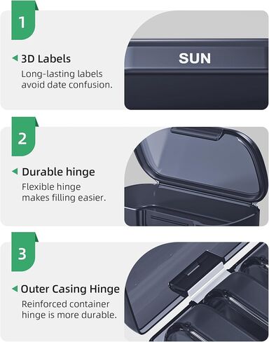 PULIV Pill Organizer with Large Capacity, Dual Protection Pill Box 7 Day, Arthritis Friendly Pill Case Easy to Open, Weekly Medicine Organizer for Vitamins, Medications, Fish Oils (Navy Blue) in Kuwait