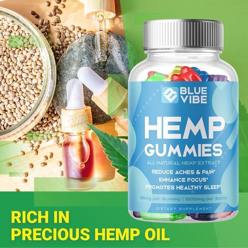 Blue Vibe Gummies - Blue Vibe Hemp Gummies Premium Blend Hemp, Blue Vibe Hemp Extract Gummies, Blue Vibe Advanced Formula Shark Hemp Tank Extract Supplement (60 Gummies) in Kuwait