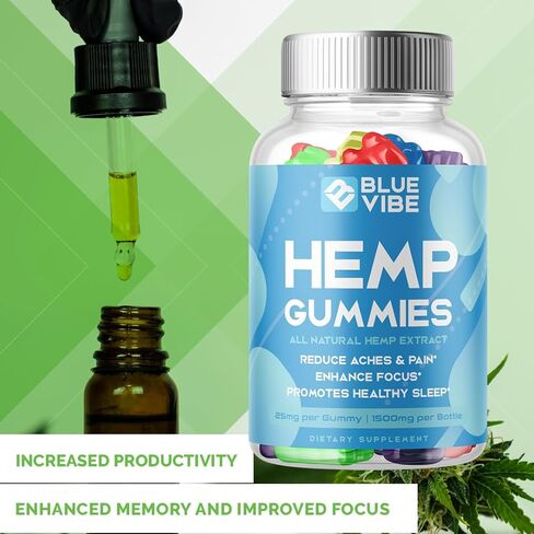 Blue Vibe Gummies - Blue Vibe Hemp Gummies Premium Blend Hemp, Blue Vibe Hemp Extract Gummies, Blue Vibe Advanced Formula Shark Hemp Tank Extract Supplement (60 Gummies) in Kuwait