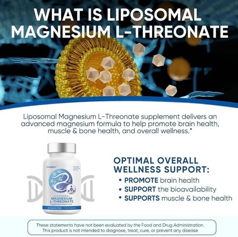 Zenlifer 90 كبسولة هلامية 2000 مجم ليبوسومال مغنيسيوم إل-ثريونات، مكمل تركيبة عالية الامتصاص للتركيز والذاكرة وصحة الدماغ وصحة العظام واسترخاء العضلات in Kuwait