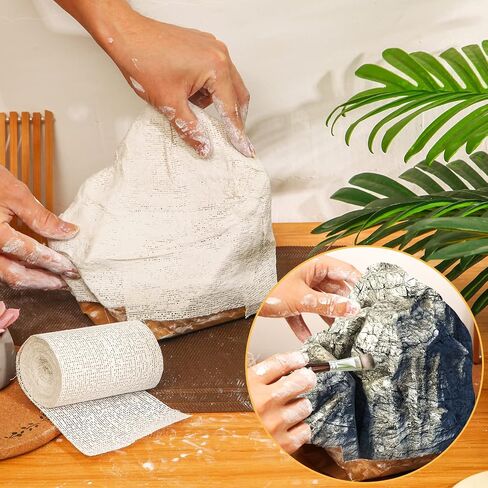 45ft - 211ft Plaster Cloth Rolls White Gauze Strips Wrap Bandages for Craft Belly Cast Mask Making Body Molds Scenery Art(8inch x 45 Feet, White) in Kuwait