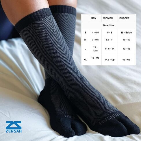 Zensah Bunion Ease Sock - جورب مصحح لتخفيف الأورام للنساء والرجال - تصميم جورب فاصل لأصابع القدم in Kuwait